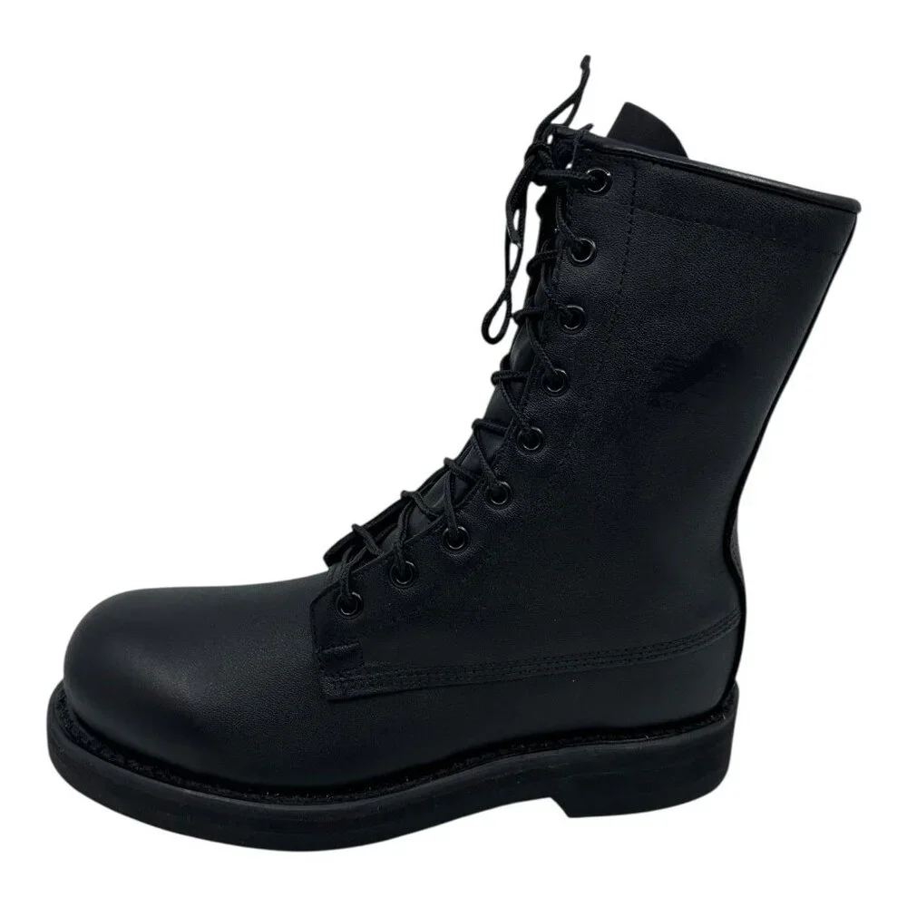 Vtg Addison Military Men Black Sz 5 Boots 581032 USA New Punk‎ Grunge Police Tag